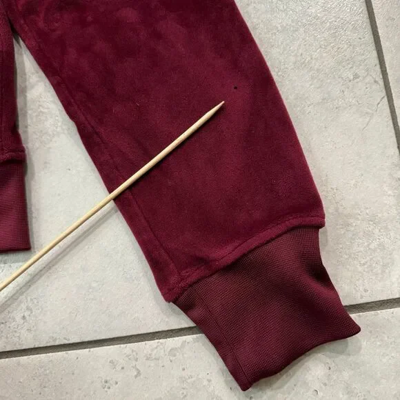 Kangol Women Velour Crystal Full Zip Hoody Size M Maroon - Picture 6 of 7